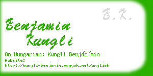 benjamin kungli business card